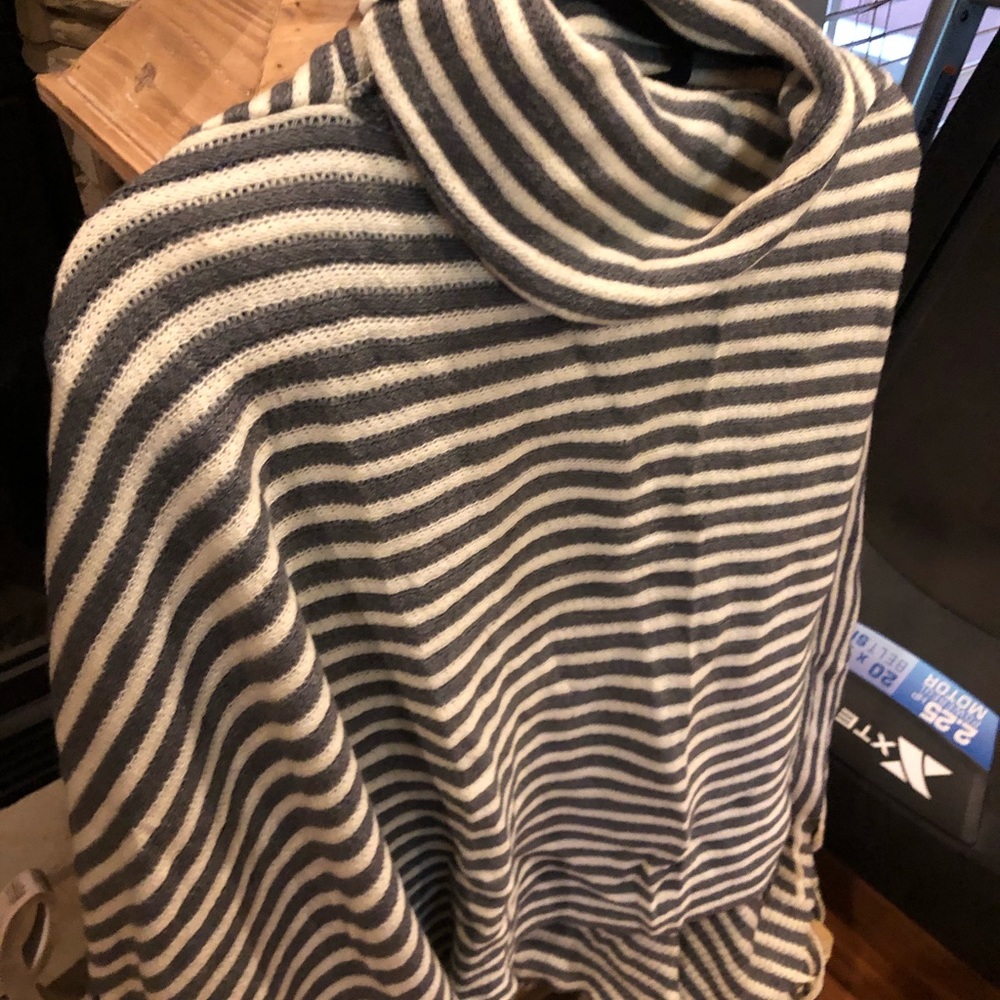 Poncho striped sweater